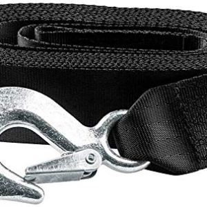 2 Inch by 20 Ft Trailer Winch Strap with Hook Heavy Obligation Strap Alternative 10000 lbs Breaking Energy 3300 lbs Load Capability for Boat, Jet Ski, Black(1 Pack).