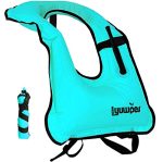 Inflatable Snorkel Vest for Adults - Blue Safety Vest for Free Diving, Swimming and Snorkeling for Men and Women.