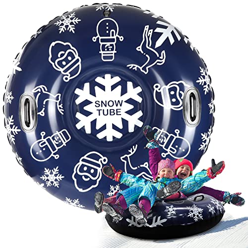 Snow Tube Inflatable Snow Sled for Youngsters and Adults - Heavy Responsibility Snow Sledding.