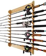 Wall Mounted Fishing Rod Holder 10-Place Fishing Rod Storage Rack Wall Fishing Pole Holder.