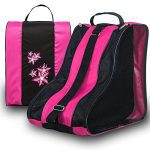 Curler Skate Bag, Oxford Material Ice Skate Bag Heavy Obligation Inline Skate Bag Breathable Triangle Skate Bag with Adjustable Shoulder Strap, Ski Sports activities Skate Carrying Bag for Boy Lady (Pink).