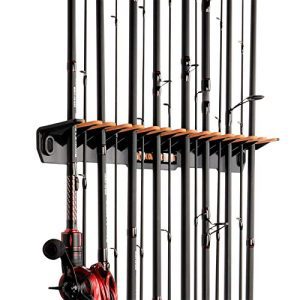 Patented V15 Vertical Fishing Rod Holder – Wall Mounted Fishing Rod Rack, Retailer 15 Rods or Fishing Rod Combos in 18 Inches, Nice Fishing Pole Holder and Rack.