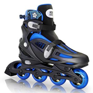 Excessive Bounce Adjustable Inline Skate for Adults and Children Light-weight Skates with Easy Gel Wheels