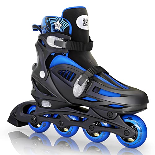 Excessive Bounce Adjustable Inline Skate for Adults and Children Light-weight Skates with Easy Gel Wheels 