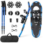 21" - Lightweight 4-in-1 Snow Shoes for Men, Women, Youth, and Children - Easy to Wear - Navy"