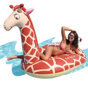 Inflatable Big Giraffe Pool Float, Inflatable Toys with Sturdy Handles, Maintain Animal Water Park for Having fun with Summer time Enjoyable.