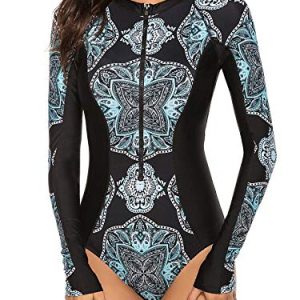 Stay Safe and Stylish with American Developments Floral Rash Guard Swimsuit!