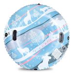 Snow Tube 47 Inch Double-Layer Thickened Snow Tubes for Sledding Heavy Responsibility, Tremendous Massive Inflatable Tube Sled for Boys Women Children Adults with Rope.