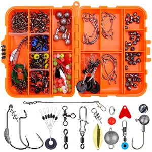 213pcs Fishing Equipment Equipment Bass Lures Kits Sort out Field with Sort out Included Sinkers Jig Hooks House Beans Swivels Snaps Fishing Leaders Sinker Slides for Freshwater Saltwater.