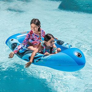 Inflatable Boat Swimming Pool Float for Youngsters and Adults Summer time Water Float Toys 67"x34"Lounge Raft (Blue).