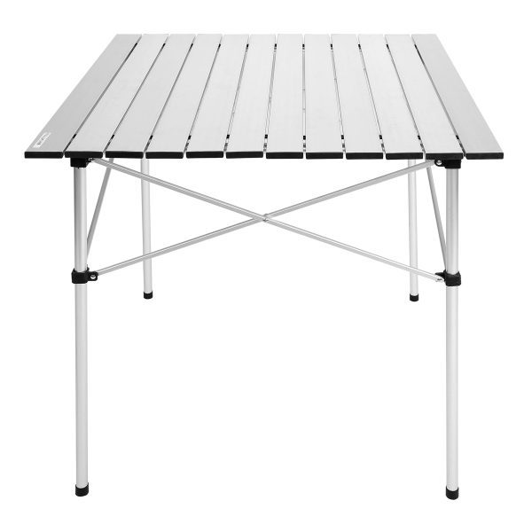 Light-weight Folding Tenting Desk with Carry Bag︱Extremely-Compact Aluminum Desk for Picnic, Seashore, Touring, Backyards, BBQ (Coloration: White).
