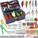 Comprehensive , Plastic Worms, Jigs, Topwater Lures, Tackle Box, and More - Fishing Gear and Lures Accessories Kit