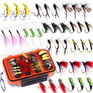Fly Fishing Flies Equipment, 36/78Pcs Fly Fishing Lures, Fly Fishing Dry Flies Moist Flies Assortment Equipment with Waterproof Fly Field for Trout Fishing.