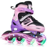 Glow and Roll: Adjustable Light-Up Inline Skates for Boys and Girls