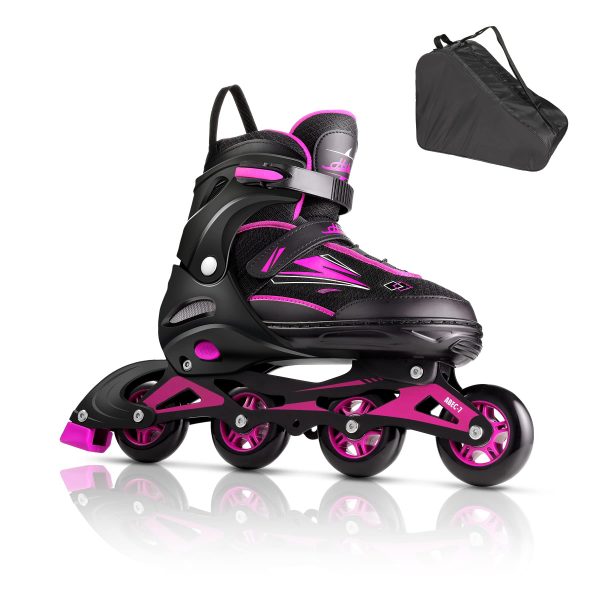 Inline Skates for Girls and Males Adjustable Inline Skate for Grownup Feminine Measurement 10 Inline Velocity Skates for Outside and Indoor Purple Curler Girls Blades Pink.