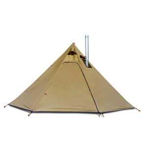 Ultimate Family Adventure: 4-Person 5lb Lightweight Tipi Hot Tent with Stove Jack, Standing Room, and Double Doors