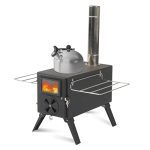 Portable Wood Burning Stove for Outdoor Adventures: Ideal for Camping, Hiking, Fishing and Cooking.