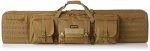 Secure and Convenient: 55" Double Soft Rifle Case - Adjustable, Sturdy, and Handy Shooting Gear Storage with MOLLE - Tan, 55" L x 12.75" H x 9" W.