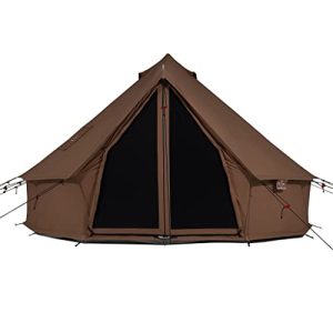 13' Waterproof Canvas Bell Tent with Range Jack - Your Luxurious 4-Season Camping and Glamping Yurt Tent