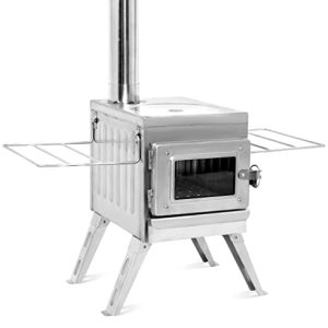 Fltom Tenting Wooden Range: Your Compact Stainless Steel Companion for Shelter, Cooking, and Heating