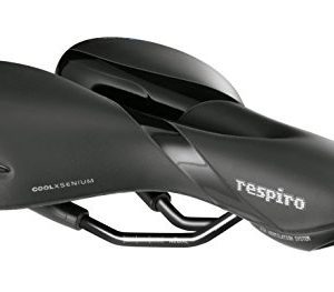 Experience Comfortable Rides with Selle Royal Men's Respiro Medium MTB/Street Bicycle Saddle - Black and Perfectly Sized for a Comfortable Fit.