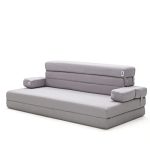 Sleep 4 Inch Foldable Mattress, Transportable Flooring Mattress Sofa with Headrest, Washable Cowl, Foldable Foam Sofa Queen for Visitor Mattress, Folding Couch Mattress, Tenting, Street Journey， Darkish Gray.