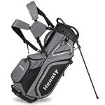 14-Way - Lightweight, 8 Pockets, Cooler Pouch, Rain Cover, Backpack Strap, Full-Length Dividers, and Putter Tube (Black)