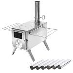 Premium Stainless Steel Wood Burning Stove with 6.2ft Chimney Pipes
