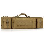 Savior Equipment Urban Warfare Tactical Double Carbine Long Rifle Bag Gun Case Firearm Backpack w/Pistol Handgun Case - 36 Inch X 12 Inch, Flat Dark Earth Tan