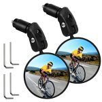 2 Pack 360° Rotatable HD Bicycle Handlebar Rearview Mirrors - Adjustable Bike Bar End Mirrors for Electric, MTB, Mountain, and Road Bikes.
