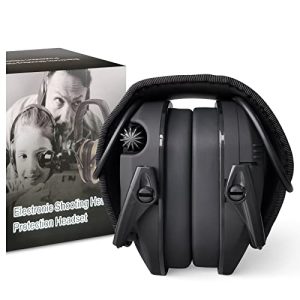 Wireless Hearing Protection: Runmecy Digital Shooting Earmuffs with Noise Cancelling Ear Muffs and NRR 22 for Tactical Training and Hunting (Black).