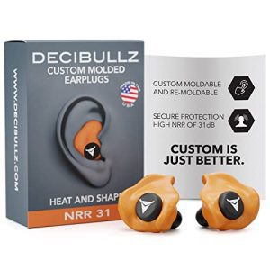Custom Molded Earplugs - 31dB  | Comfortable Hearing Protection | Orange Earplugs