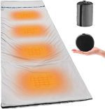 Heated Sleeping Bag Liner - Journey and Tenting Sheet, Pocket-Dimension, Light-weight, 100% Cotton Flannel Material, Particular Metallic Heating Plate with Most Energy 9W, USB Interface, NOT Together with Battery.