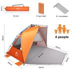 XX-Large Beach Tent Sun Shelter for 5-6 Persons - Instant Pop Up, UV Protection, Waterproof, Portable Shade - Image 3