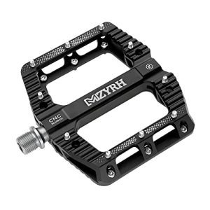 Upgrade Your Bike with Durable and Lightweight Aluminum Flat Pedals: Perfect for BMX and MTB with 3 Bearings and 9/16" Size in Sleek Black.