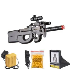 Fully Automatic Electric Airsoft SMG Rifle with Red Dot Scope