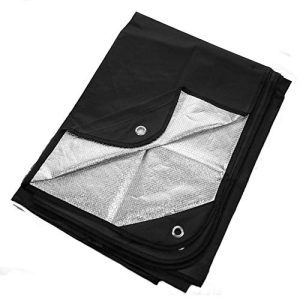 Heavy Duty Survival Blanket: 60" x 82" Insulated Thermal Reflective Tarp - All-Weather, Reusable Emergency Blanket for Car or Camping (Black).