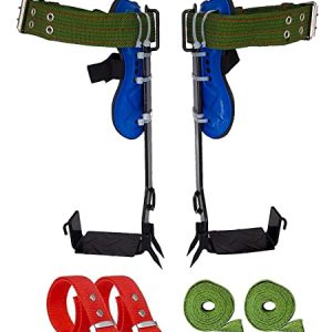 Conquer Any Climbing Challenge with Durable 304 Stainless Steel Tree Climbing Gear - Adjustable Pole Climbing Spikes with Non-Slip Pedals for Hunting, Fruit Picking, Jungle Survival, and More.