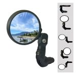 New Multi-Adjustable Bike Mirror: HD Glass & Blast-Resistant for Safe Cycling (Silver).