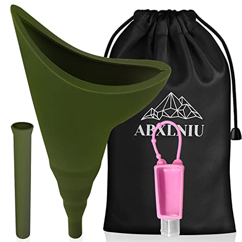 Feminine Urinal Funnel Urination Gadget, Transportable Urinal for Girls with Extension Tube, Delicate Silicone Folding Storage Pee Funnel for Girls Standing Up Used for Automotive, Mountain climbing.
