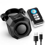 USB Rechargeable Bike Alarm with Distant, 110dB Loud Wi-fi Anti Theft Vibration Movement Sensor Automobile Safety Alarm System Waterproof Bicycle Trailer Motorbike Alarm.