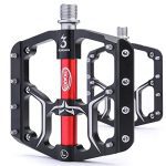 Aluminum Alloy Bike Pedals with Anti-Skid Nails - 3 Bearings, 9/16" for Mountain and Road Bikes.