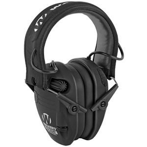 Walker's Lightweight Rechargeable Earmuffs with Noise Reduction and Low-Profile Design for Hunting and Shooting, Black.