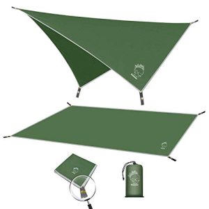 Grassman Tent Footprint, Lightweight Waterproof Camping Tarp with Carrying Bag, Green