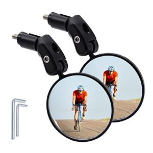 Handlebar Bike Mirror, 2pcs Bicycle Rearview Mirror, HD Security Bike Rearview Mirror, Adjustable Handlebar Mounted Convex Mirror with 4 Allen Wrench, for Mountain Street Bikes.