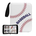 Baseball Card Binder with 900-Pocket Sleeves and 3-Ring Holder for Collection Storage, Holding Up to 900 Cards (White with 4 Pockets).