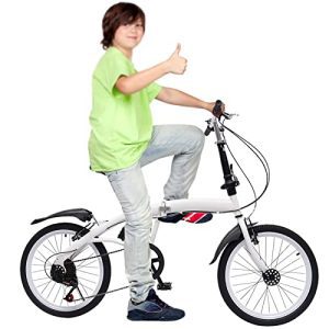 Adjustable 20-Inch Folding Mountain Bike with 7-Speed Drivetrain