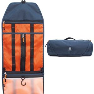 Roll-Up Travel Toiletry Bag - Waterproof Navy Organizer
