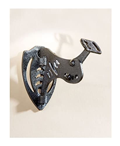 Black European Trophy Skull Mount Hook Bracket - Ideal Kit for Displaying and Hanging Mounted Skulls.