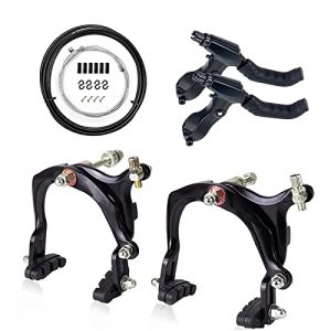 Aluminum Alloy Bike Brake Set with C Caliper, Cables and Levers for MTB & Road Bikes.